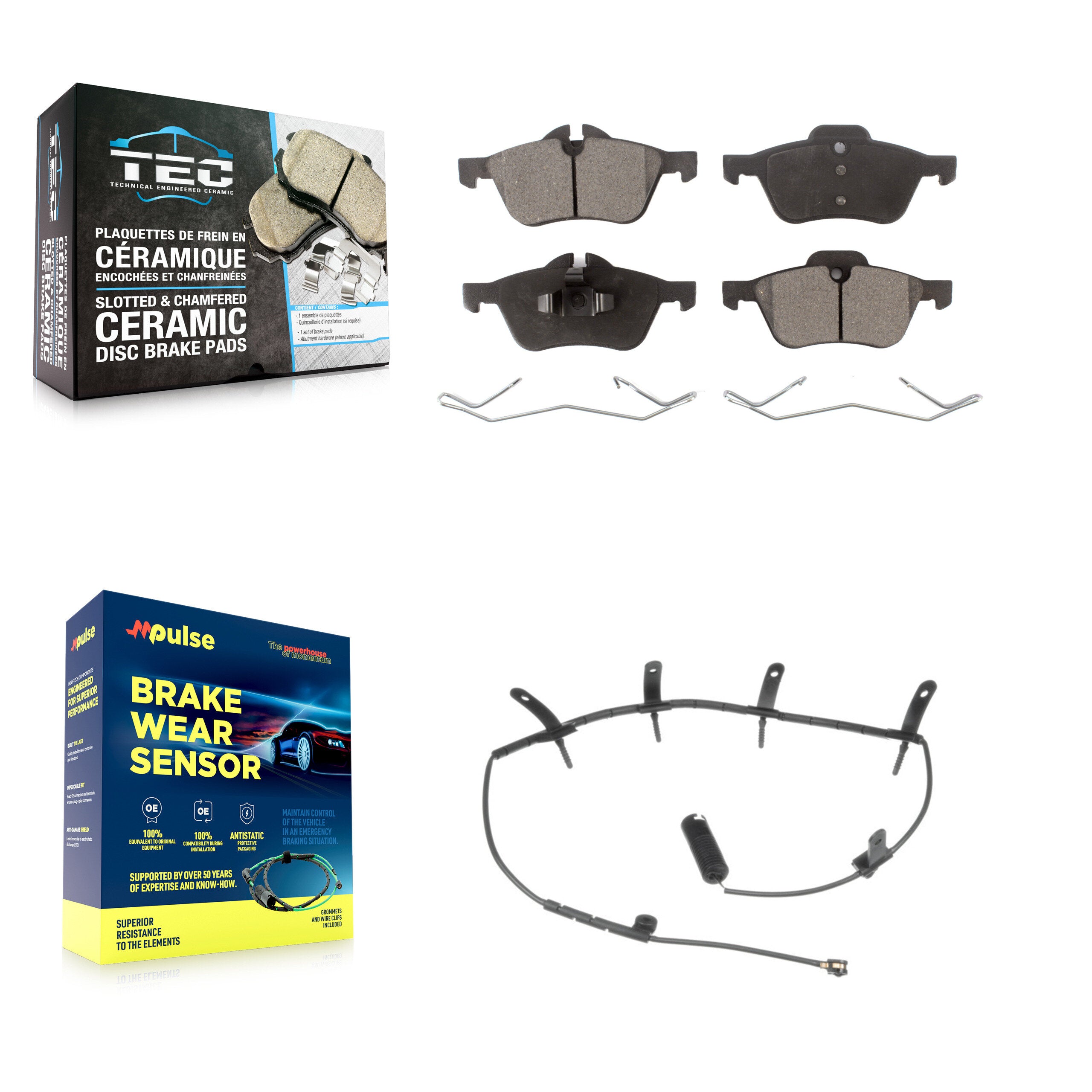 Front Ceramic Brake Pad & Wear Sensor Kit For Mini Cooper With 276mm Diameter Rotor KTW-100200