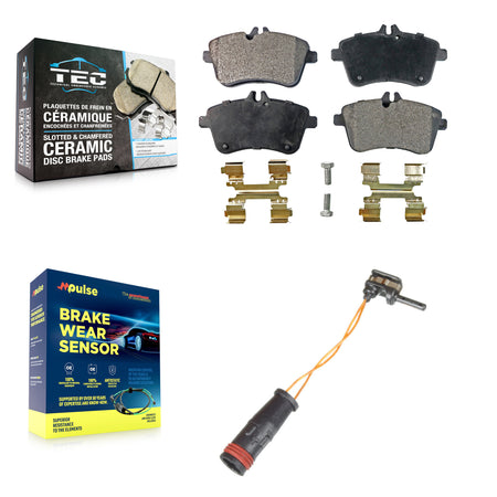 Front Ceramic Disc Brake Pads And Wear Sensors Kit For 2006-2011 Mercedes-Benz B200 2.0L KTW-100202