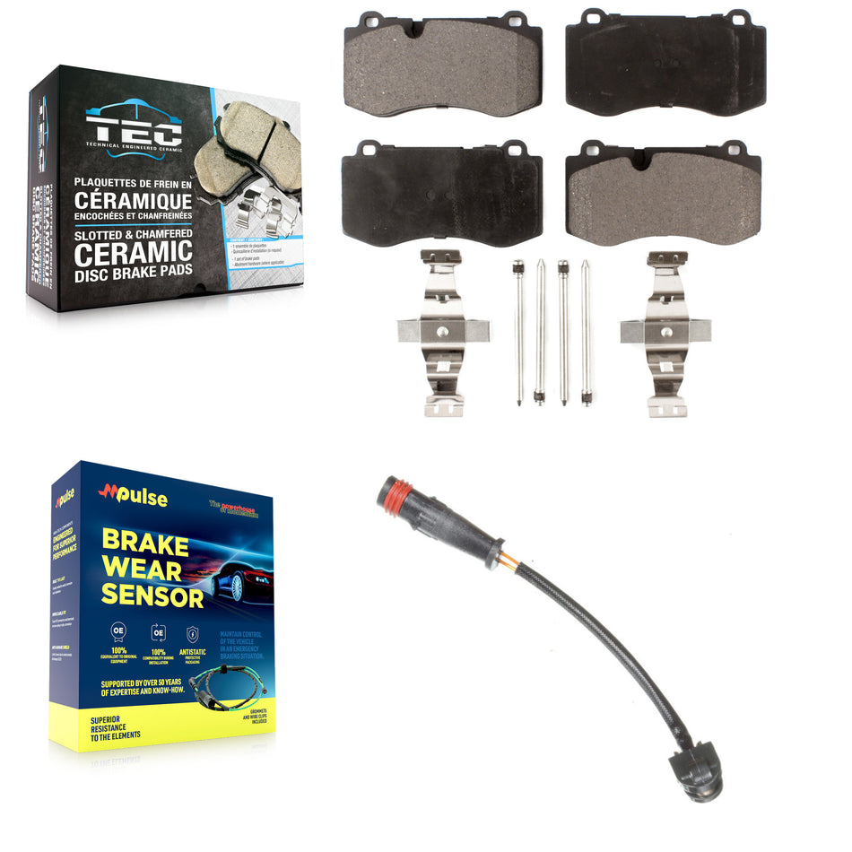 Front Ceramic Brake Pads Wear Sensor Kit For Mercedes-Benz S550 S450 CL550 S400 S600 S350 KTW-100204