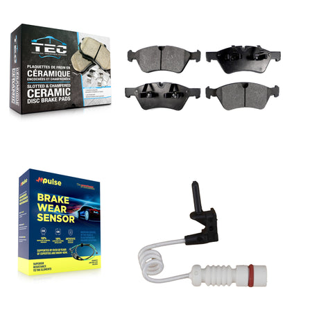 Front Ceramic Disc Brake Pad And Wear Sensor Kit For 2008 Mercedes-Benz G55 AMG 5.0L 5.5L KTW-100209