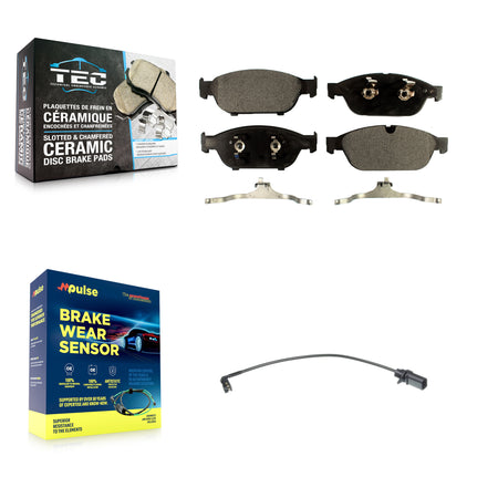 Front Ceramic Disc Brake Pads And Wear Sensors Kit For Audi A6 Quattro KTW-100216