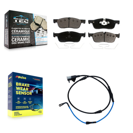 Front Ceramic Disc Brake Pads And Wear Sensors Kit For Jaguar XE XF KTW-100220