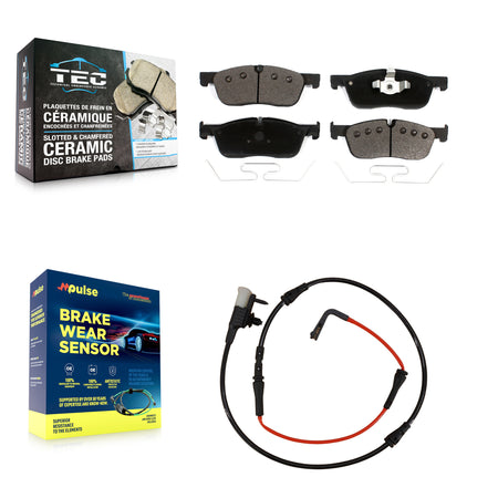 Front Ceramic Brake Pad And Wear Sensor Kit For Jaguar XE With 325mm Diameter Rotor KTW-100222