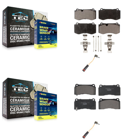 Front Rear Ceramic Disc Brake Pads Wear Sensor Kit For 2011-2014 Mercedes-Benz CL550 4.7L KTW-100229