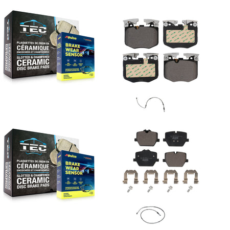 Front Rear Ceramic Disc Brake Pads And Wear Sensors Kit For 2019 BMW 330i xDrive Wagon KTW-100239