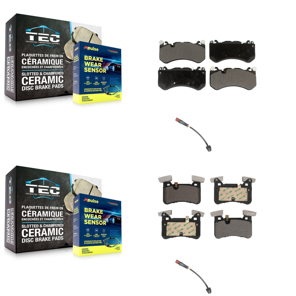 Front Rear Ceramic Disc Brake Pad & Wear Sensor Kit For Mercedes-Benz C63 AMG E63 S CLS63 KTW-100241