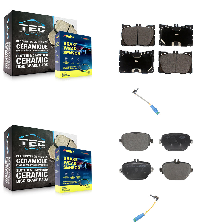 Front Rear Ceramic Brake Pad And Wear Sensor Kit For 2019-2020 Mercedes-Benz E53 AMG 3.0L KTW-100255