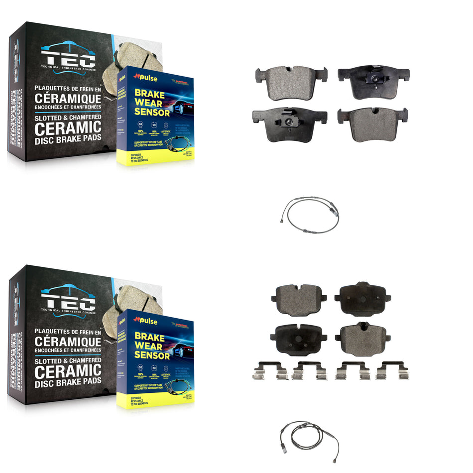 Front Rear Ceramic Disc Brake Pads And Wear Sensors Kit For 2012 BMW X3 From 10 11 KTW-100257