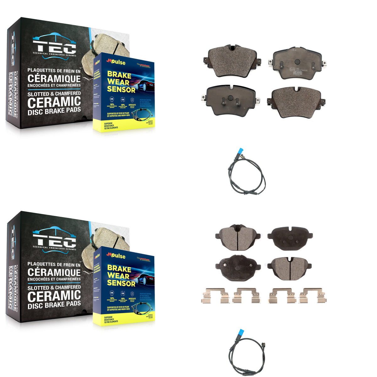 Front Rear Ceramic Disc Brake Pads And Wear Sensors Kit For BMW X3 KTW-100277