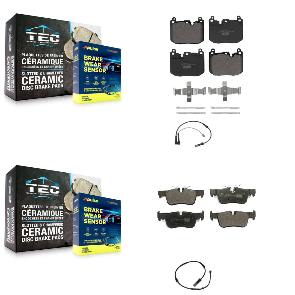 Front Rear Ceramic Disc Brake Pads And Wear Sensor Kit For Mini Cooper Countryman Clubman KTW-100280