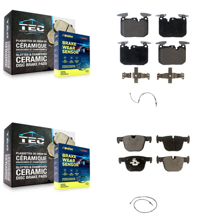 Front Rear Ceramic Brake Pads Wear Sensor Kit For BMW 340i xDrive 435i 440i Gran Coupe GT KTW-100285