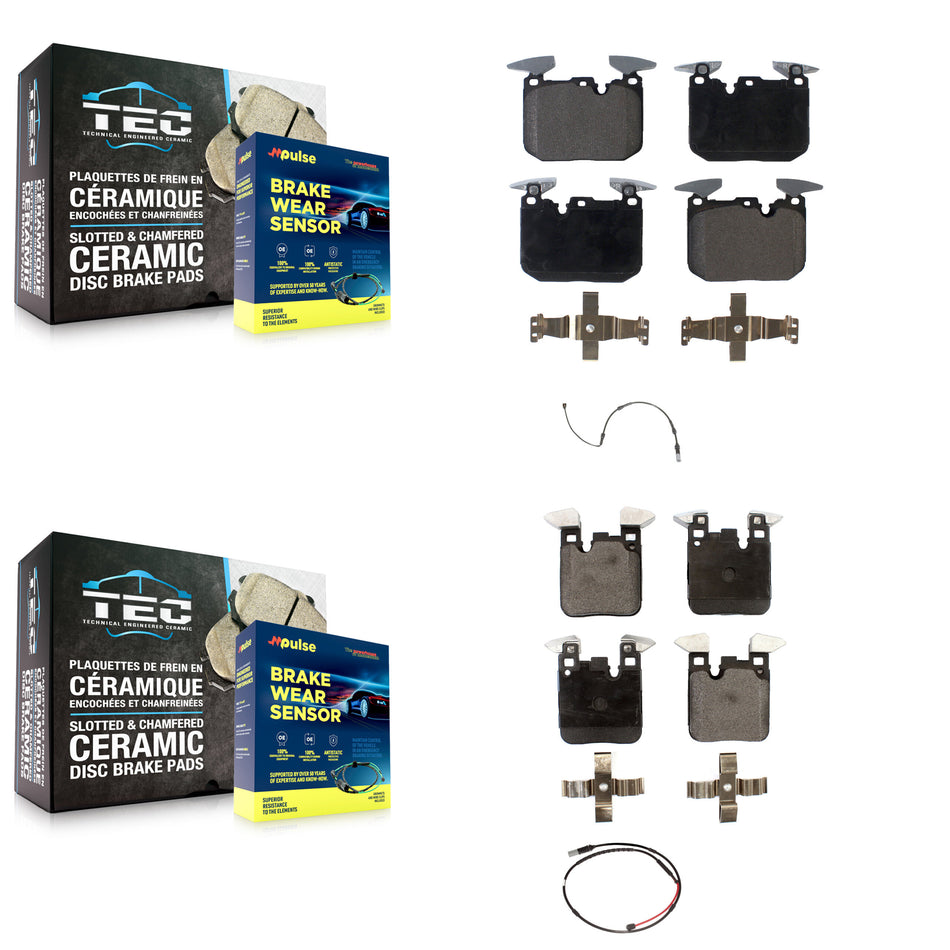 Front Rear Ceramic Disc Brake Pads And Wear Sensors Kit For BMW M3 M2 KTW-100289