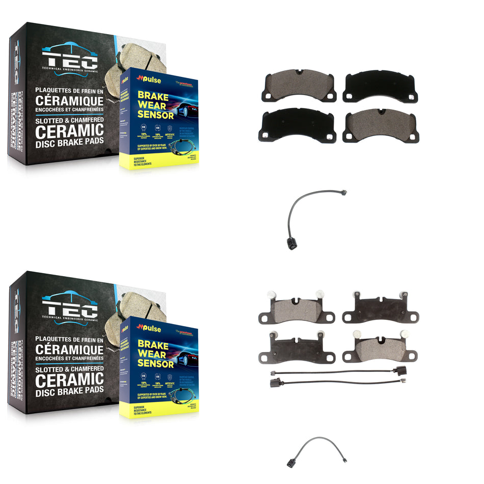 Front Rear Ceramic Disc Brake Pads Extra Wear Sensor Kit For Porsche Cayenne with Harness KTW-100301