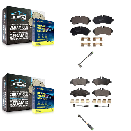 Front Rear Ceramic Disc Brake Pad & Extra Wear Sensor Kit For Mercedes-Benz Sprinter 3500 KTW-100306