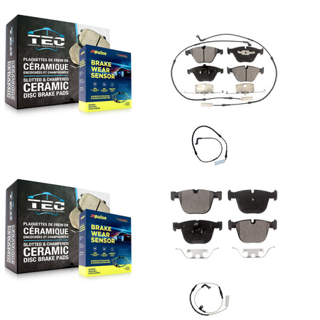 Front Rear Ceramic Brake Pads & Extra Wear Sensor Kit For BMW 750i 750Li 745i 745Li 760Li KTW-100320