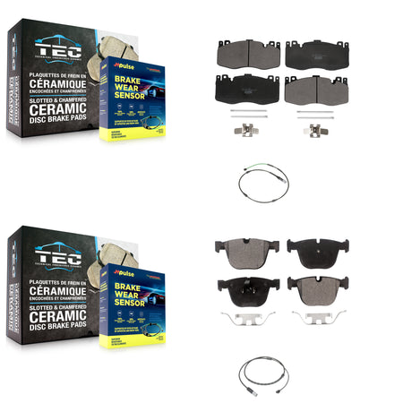 Front Rear Ceramic Disc Brake Pads And Wear Sensors Kit For BMW X6 M with 4.4L KTW-100328