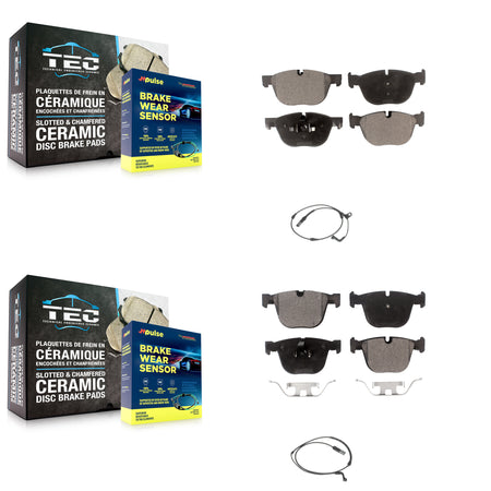 Front Rear Ceramic Disc Brake Pads And Wear Sensors Kit For BMW X5 X6 KTW-100335