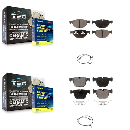 Front Rear Ceramic Disc Brake Pads And Wear Sensors Kit For 2009 BMW X6 xDrive50i KTW-100338