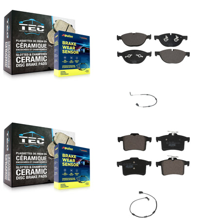Front Rear Ceramic Disc Brake Pads And Wear Sensor Kit For Jaguar XF XJ XFR XKR XFR-S XJR KTW-100364