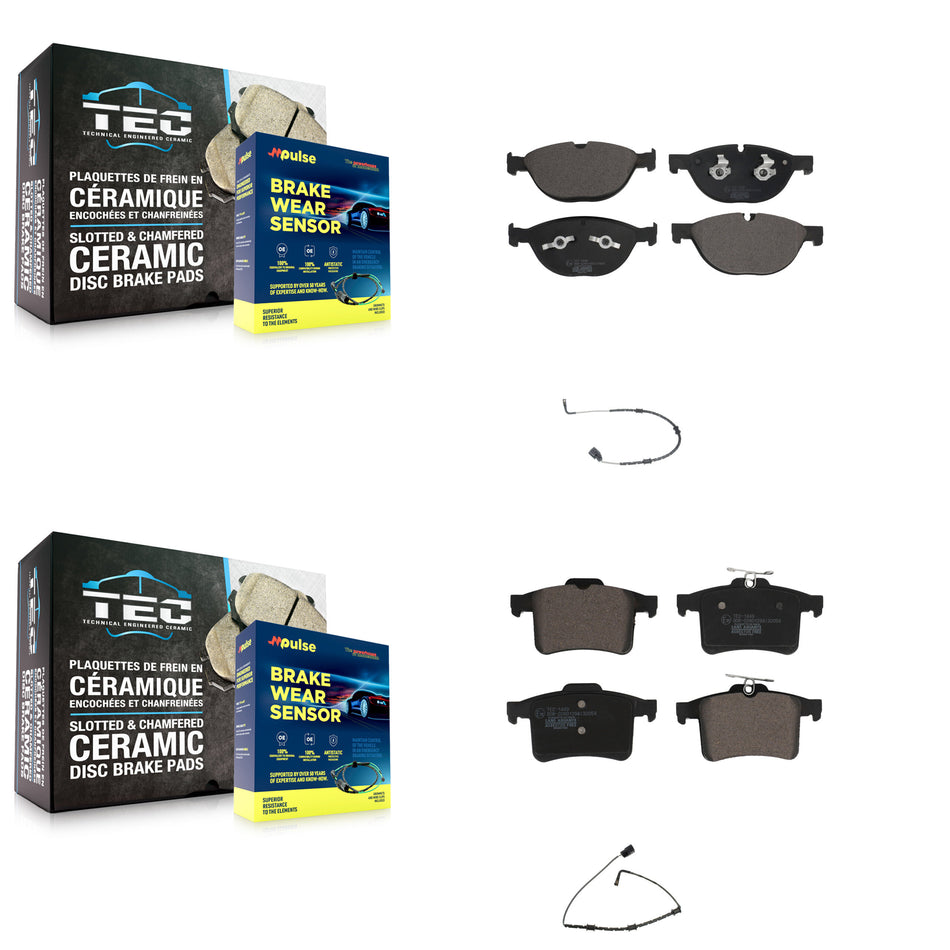 Front Rear Ceramic Disc Brake Pads And Wear Sensor Kit For Jaguar XJ XJR From VIN #V90866 KTW-100368