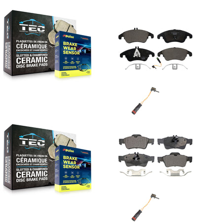 Front Rear Ceramic Brake Pad And Extra Wear Sensor Kit For Mercedes-Benz E350 E250 CLS400 KTW-100397