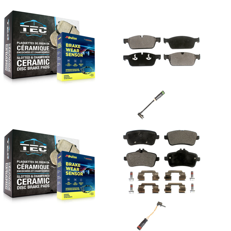 Front Rear Ceramic Brake Pads Wear Sensor Kit For Mercedes-Benz GL350 GL550 GL450 GLS350d KTW-100402