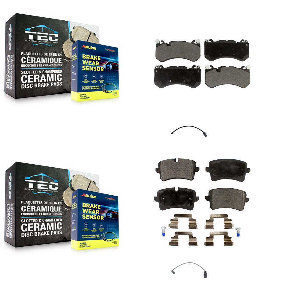 Front Rear Ceramic Disc Brake Pads And Wear Sensors Kit For Audi RS7 With Cast Iron KTW-100412