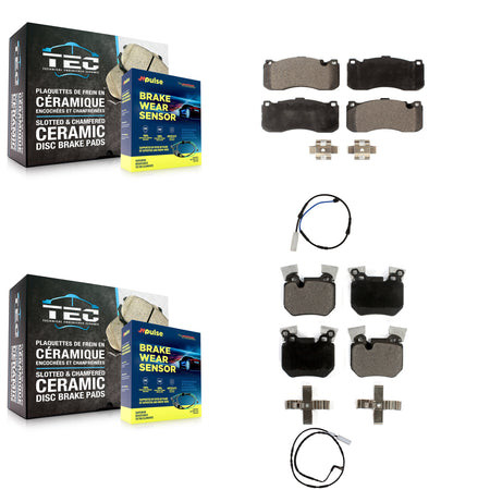 Front Rear Ceramic Disc Brake Pads And Wear Sensors Kit For BMW 135i 135is 3.0L KTW-100421