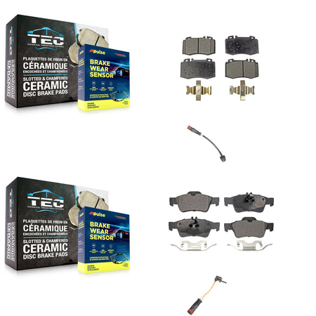 Front Rear Ceramic Brake Pad & Wear Sensor Kit For Mercedes-Benz SL500 with Sport Package KTW-100445