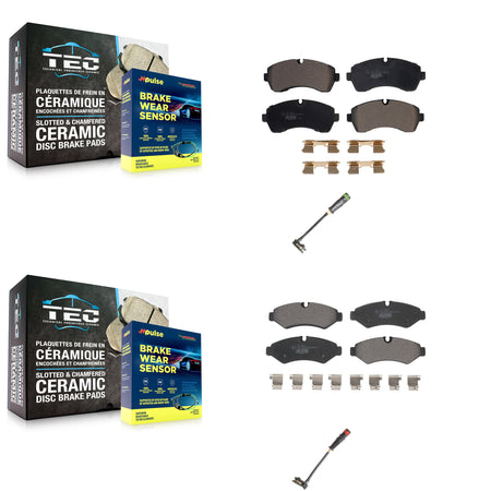 Front Rear Ceramic Disc Brake Pads & Wear Sensor Kit For Mercedes-Benz Sprinter 2500 1500 KTW-100453
