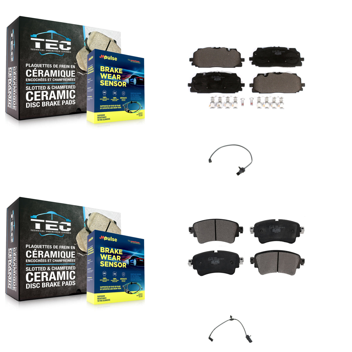 Front Rear Ceramic Disc Brake Pad Wear Sensor Kit For Audi S5 Sportback S4 Made in Europe KTW-100457