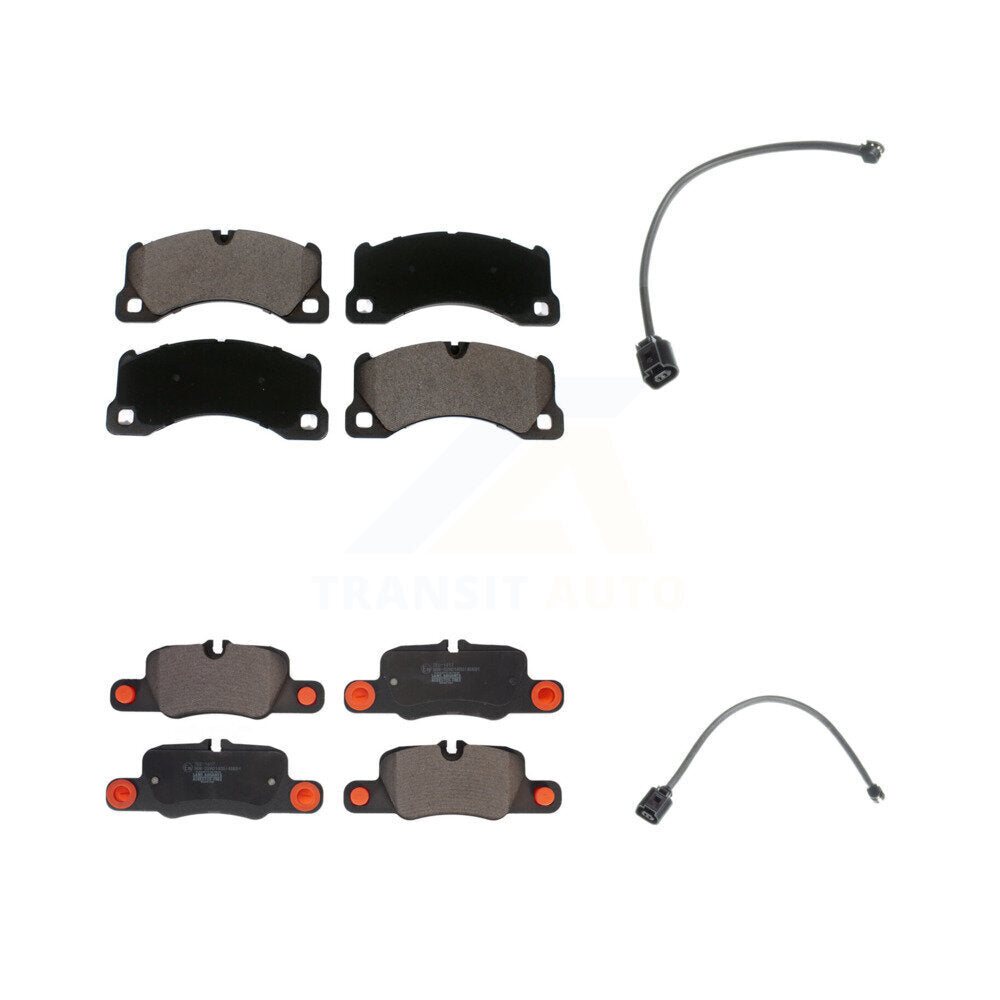 Front Rear Ceramic Brake Pads Wear Sensor Kit For 2012-2016 Porsche Panamera with Harness KTW-100466