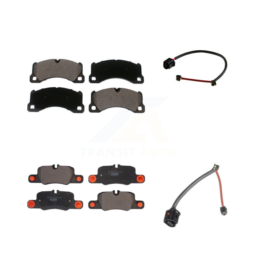 Front Rear Ceramic Brake Pad Wear Sensor Kit For 2010 Porsche Panamera with Rotor KTW-100467