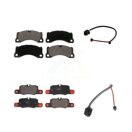 Front Rear Ceramic Brake Pad Wear Sensor Kit For 2010 Porsche Panamera with Rotor KTW-100467