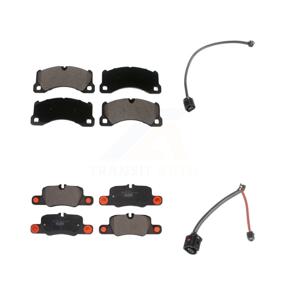 Front Rear Ceramic Disc Brake Pads And Wear Sensors Kit For Porsche Panamera KTW-100468