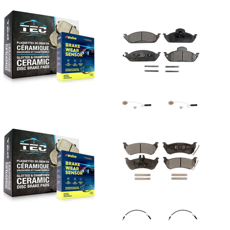 Front Rear Ceramic Disc Brake Pad And Wear Sensor Kit For Mercedes-Benz ML320 ML350 ML430 KTW-100469