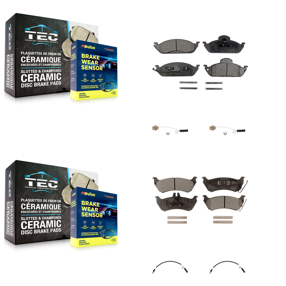 Front Rear Ceramic Disc Brake Pad And Wear Sensor Kit For Mercedes-Benz ML320 ML350 ML430 KTW-100469