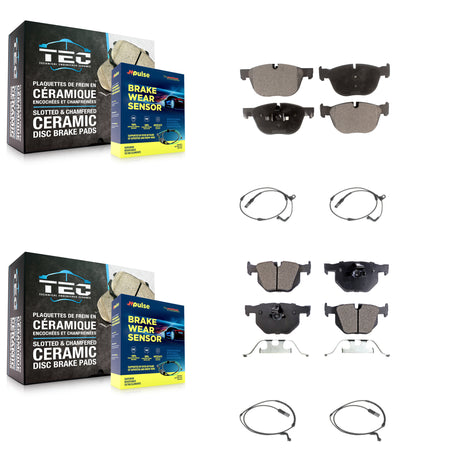 Front Rear Ceramic Disc Brake Pads And Wear Sensors Kit For BMW X5 X6 KTW-100473