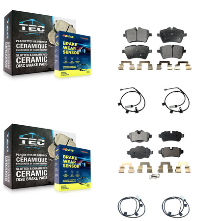 Front Rear Ceramic Disc Brake Pads And Wear Sensors Kit For Mini Cooper 1.6L KTW-100475