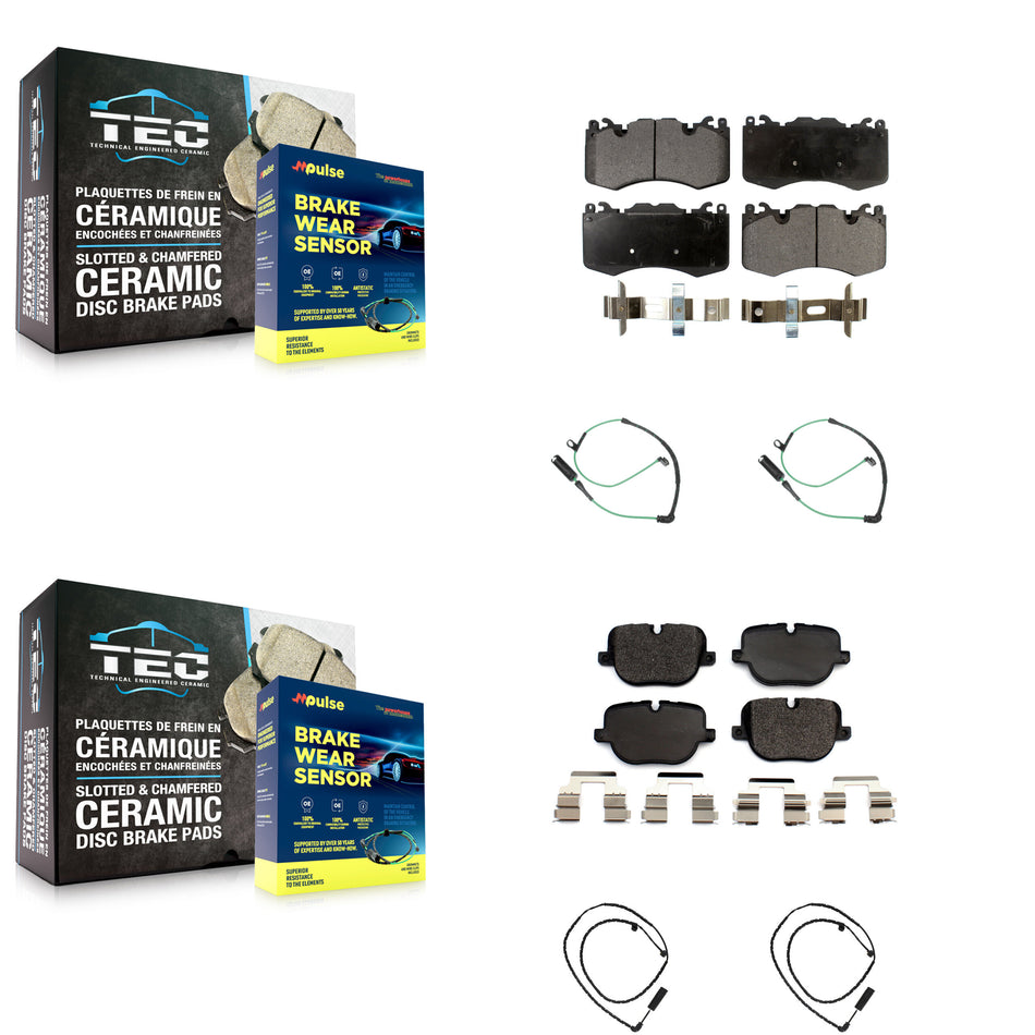 Front Rear Ceramic Disc Brake Pads And Wear Sensors Kit For Land Rover Range KTW-100488