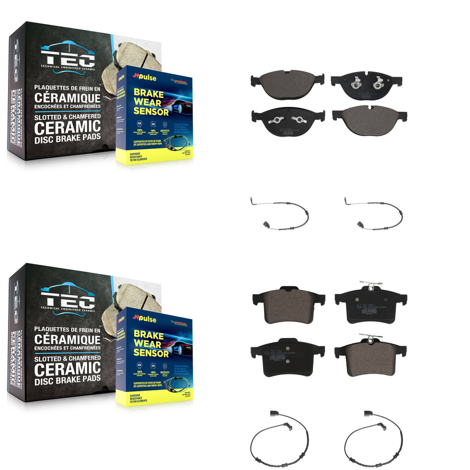 Front Rear Ceramic Disc Brake Pads And Wear Sensor Kit For Jaguar XF XJ XFR XKR XFR-S XJR KTW-100494