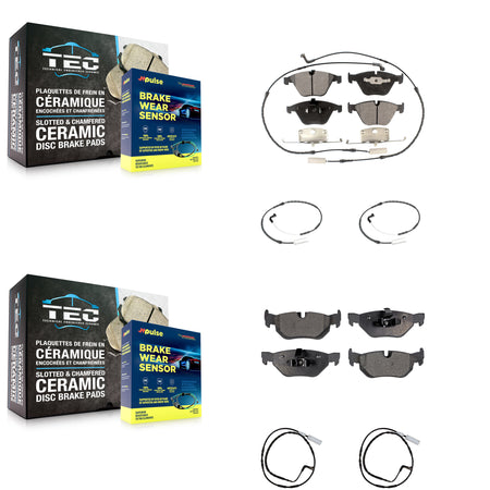 Front Rear Ceramic Brake Pad And Extra Wear Sensor Kit For 2009-2010 BMW 328i xDrive 3.0L KTW-100503