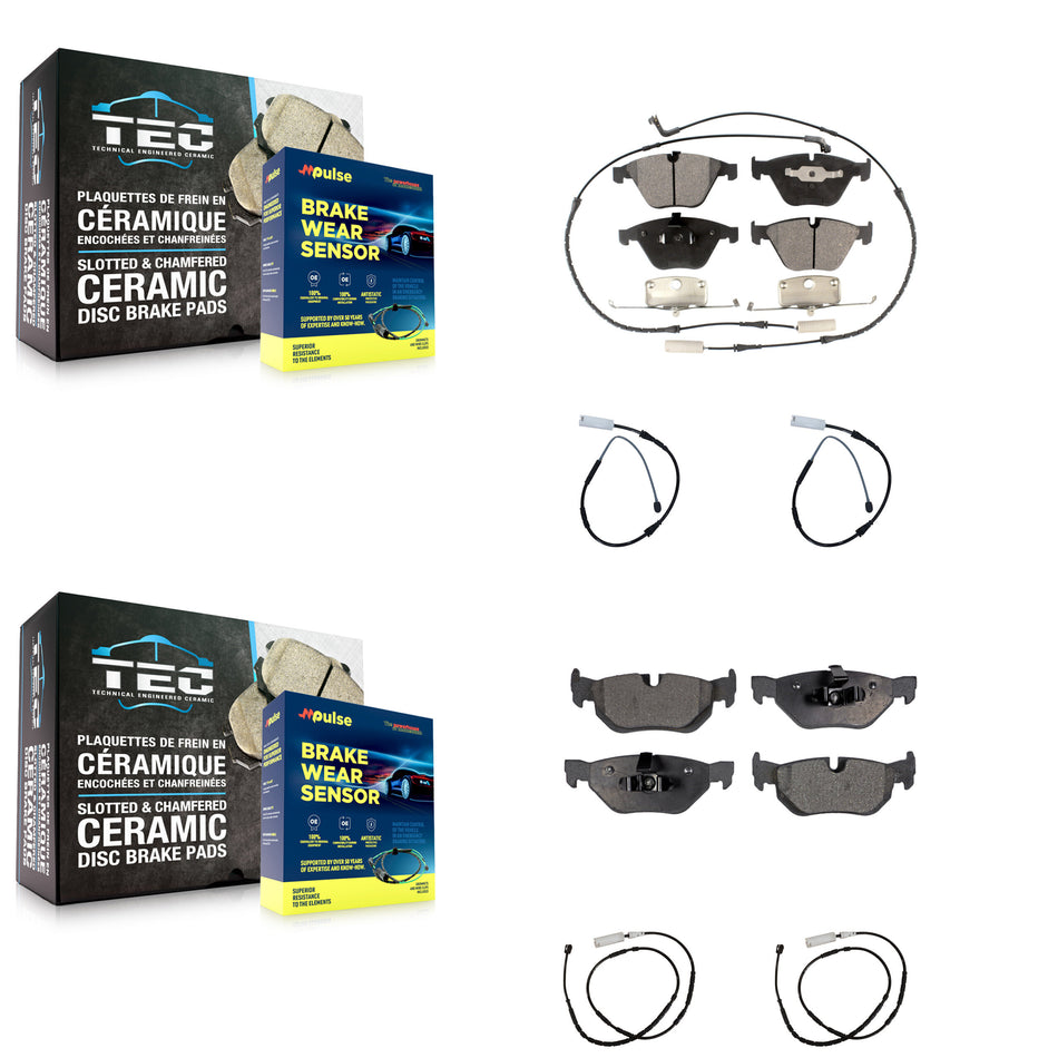 Front Rear Ceramic Disc Brake Pads And Extra Wear Sensors Kit For BMW X1 KTW-100511