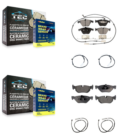 Front Rear Ceramic Brake Pads Extra Wear Sensor Kit For 13 BMW X1 xDrive28i with AWD 2.0L KTW-100513