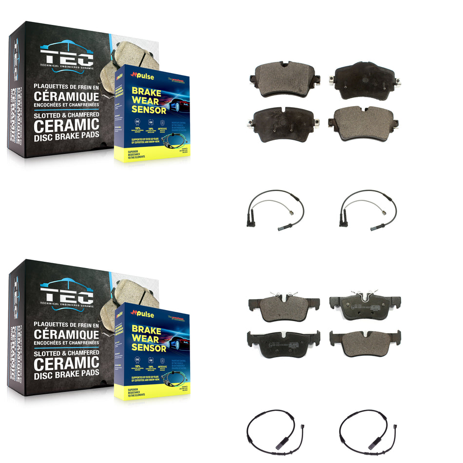 Front Rear Ceramic Brake Pads Wear Sensor Kit For Mini Cooper Clubman Base ALL4 with 1.5L KTW-100516