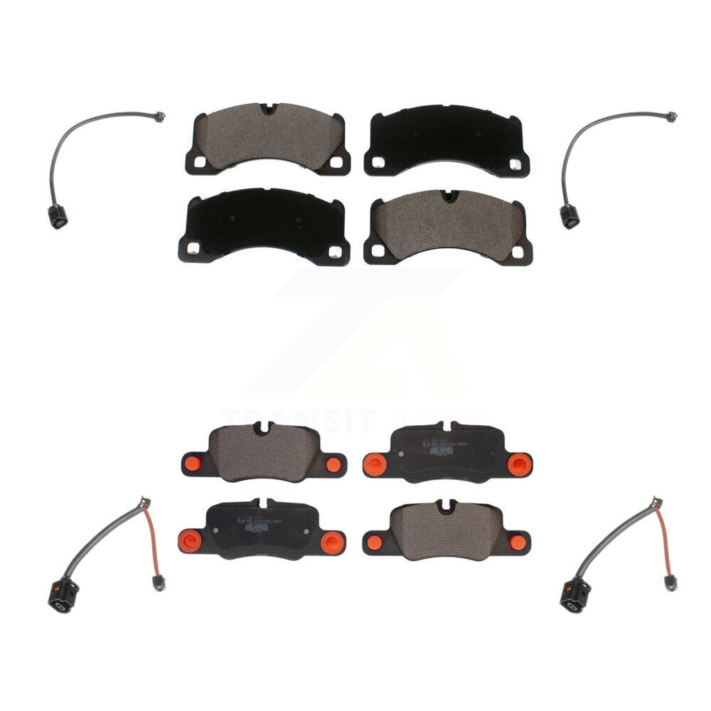 Front Rear Ceramic Disc Brake Pads And Wear Sensors Kit For Porsche Panamera KTW-100519