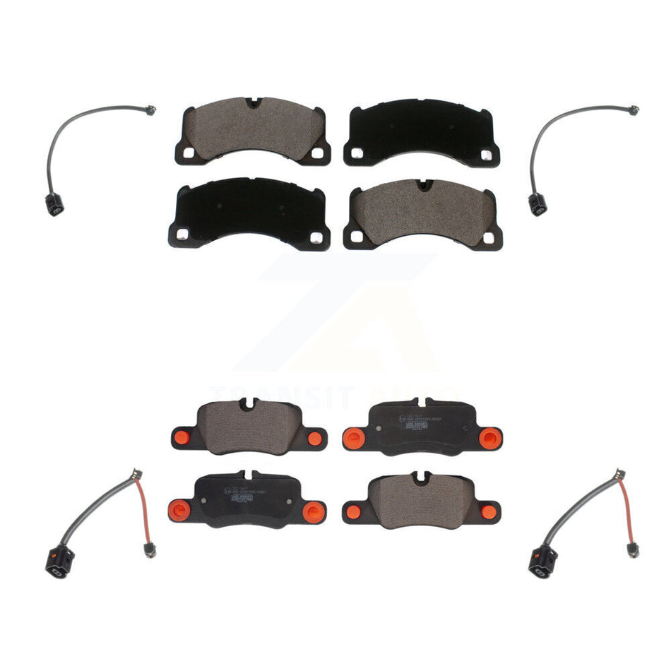 Front Rear Ceramic Disc Brake Pads And Wear Sensors Kit For Porsche Panamera KTW-100519