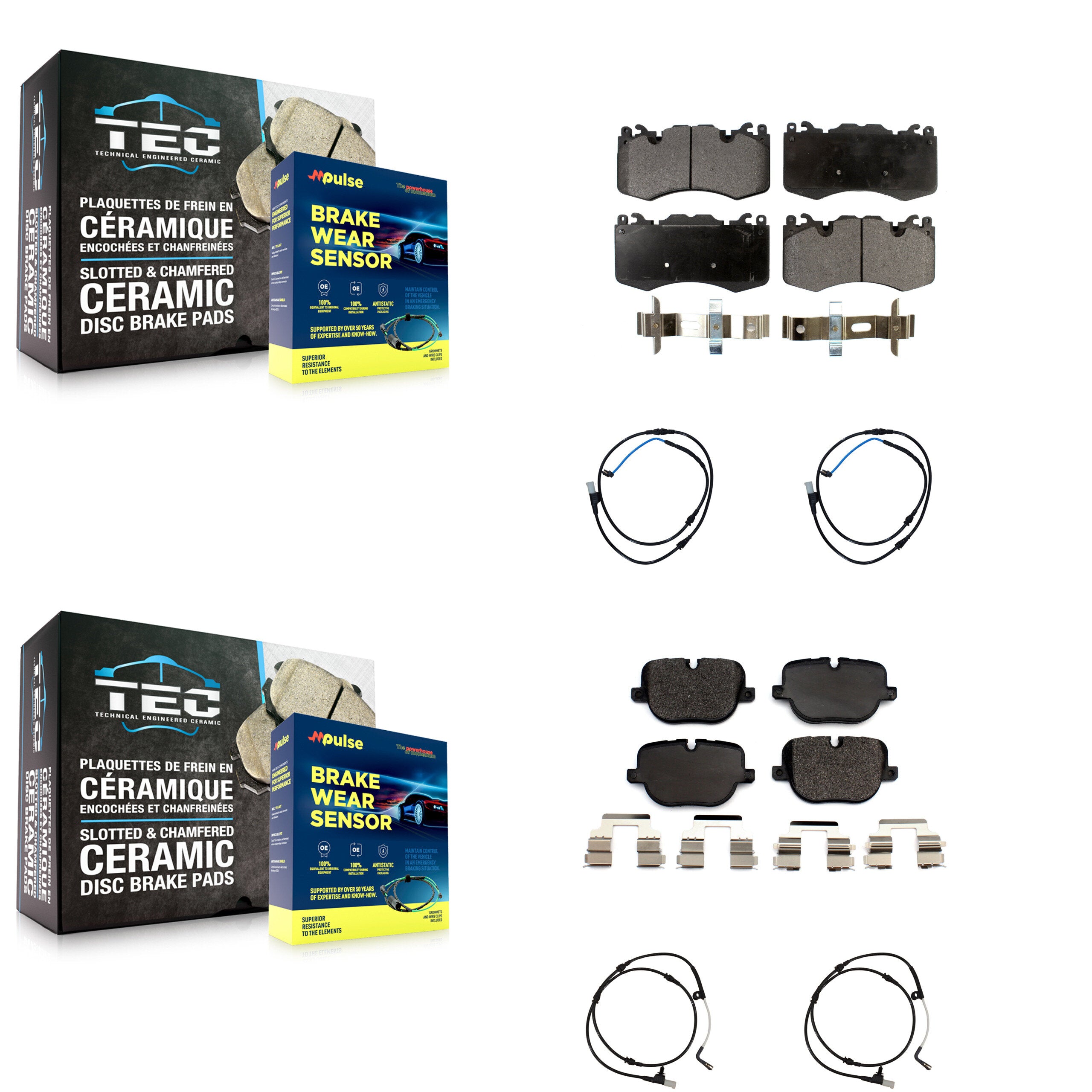 Front Rear Ceramic Brake Pads Wear Sensor Kit For Land Rover Range Sport with 380mm Rotor KTW-100538