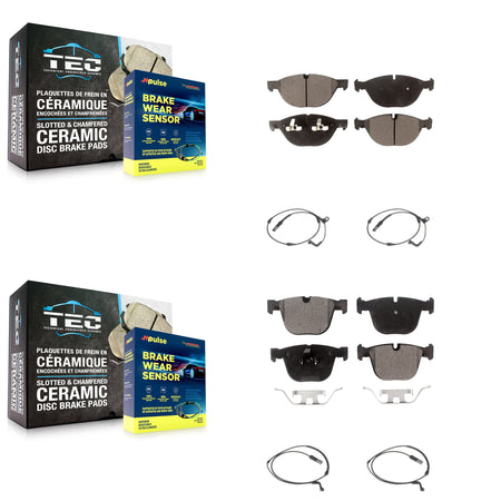 Front Rear Ceramic Disc Brake Pads And Wear Sensors Kit For 2009 BMW X6 xDrive50i KTW-100542