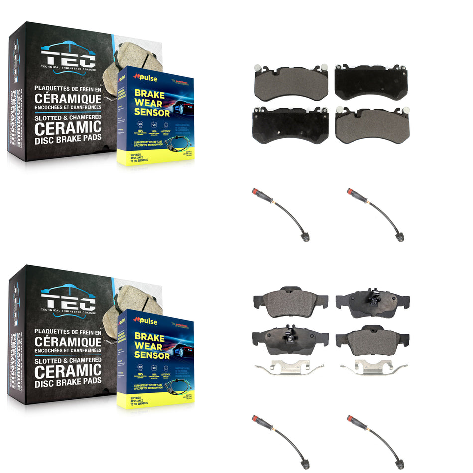 Front Rear Ceramic Disc Brake Pads And Wear Sensors Kit For Mercedes-Benz SL63 AMG SL65 KTW-100552